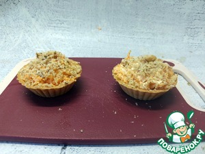 Салат "Белочка" в тарталетках Салат "Белочка" в тарталетках