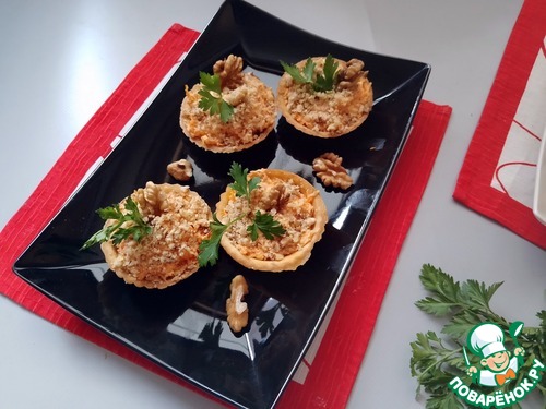 Салат "Белочка" в тарталетках Салат "Белочка" в тарталетках