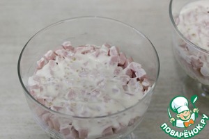 Салат с ветчиной и плавленым сыром Салат с ветчиной и плавленым сыром