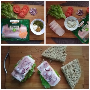 Сэндвичи из ржаной лепёшки с беконом Сэндвичи из ржаной лепёшки с беконом