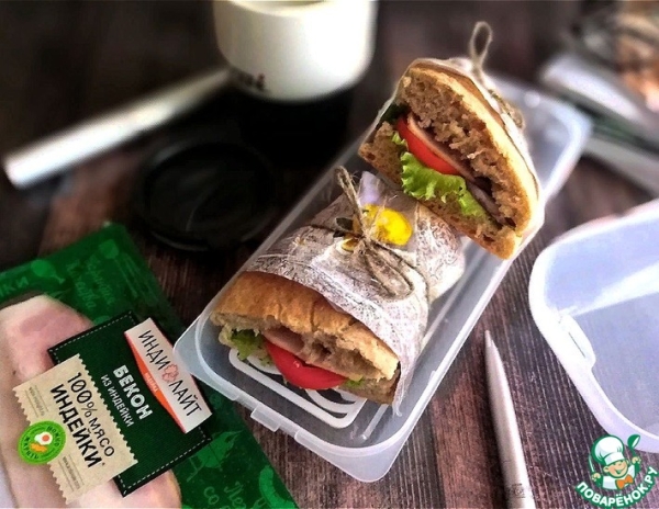 Сэндвичи из ржаной лепёшки с беконом Сэндвичи из ржаной лепёшки с беконом