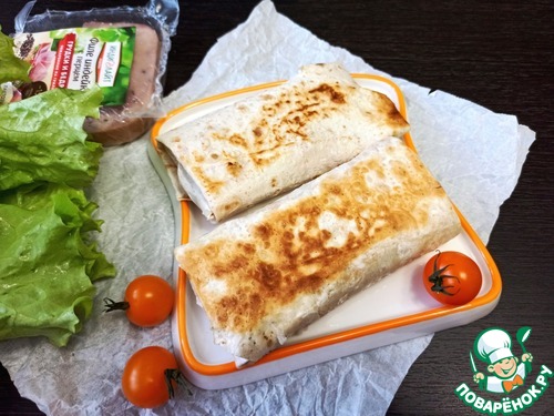 Шаурма с ветчиной и капустным салатом Шаурма с ветчиной и капустным салатом