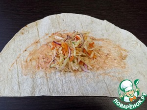 Шаурма с ветчиной и капустным салатом Шаурма с ветчиной и капустным салатом