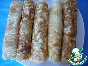 Сладкие роллы из яичных блинов