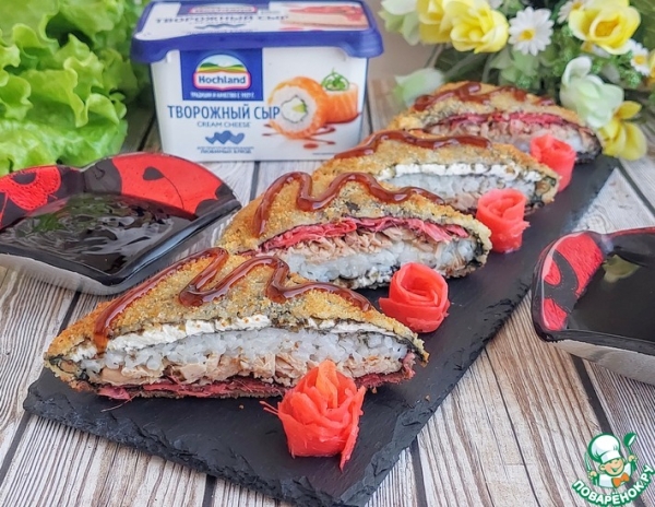 Суши-сэндвич с тунцом и имбирём Суши-сэндвич с тунцом и имбирём