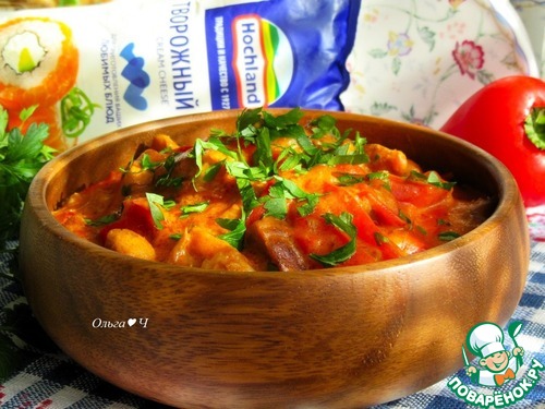 Свинина в сливочно-томатном соусе Свинина в сливочно-томатном соусе