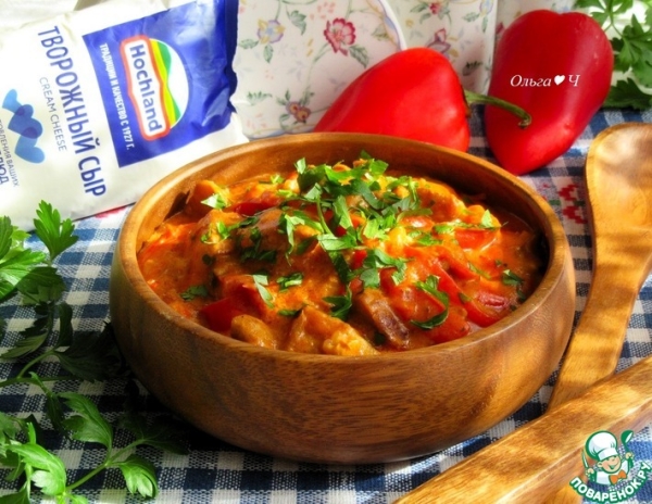 Свинина в сливочно-томатном соусе Свинина в сливочно-томатном соусе