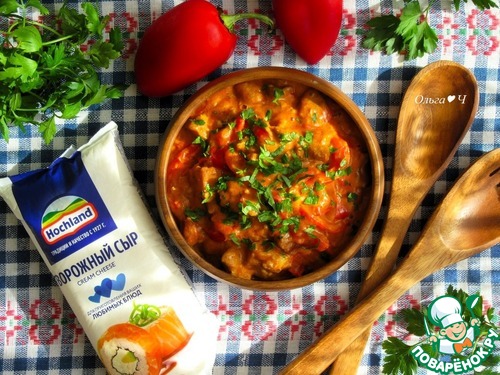 Свинина в сливочно-томатном соусе Свинина в сливочно-томатном соусе