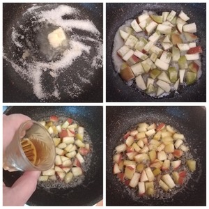 Сырная гренка с карамельными яблоками