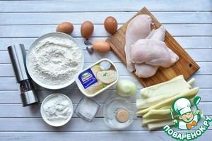 Сырная курочка в кабачковых блинчиках