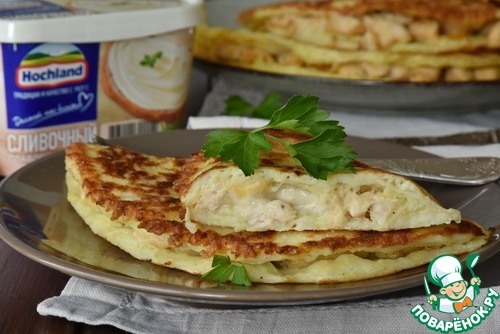 Сырная курочка в кабачковых блинчиках