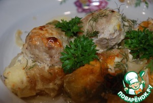 Сырная тыква с тефтелями Сырная тыква с тефтелями