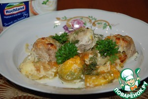 Сырная тыква с тефтелями Сырная тыква с тефтелями