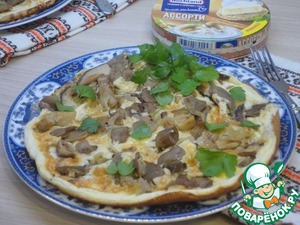 Сырный омлет с грибами