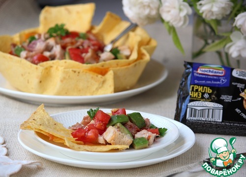 Теплый салат в тартилье