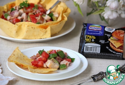 Теплый салат в тартилье