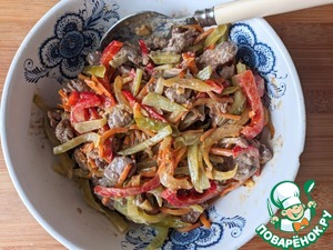 Тёплый салат из куриной печени "Осенний"