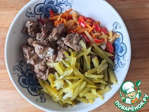 Тёплый салат из куриной печени "Осенний"
