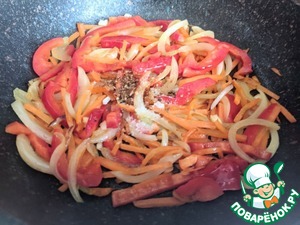 Тёплый салат из куриной печени "Осенний"