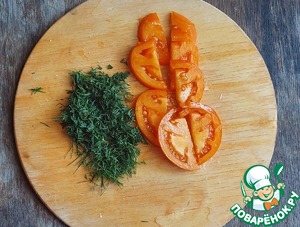 Тортилья с яйцами, сыром и помидорами