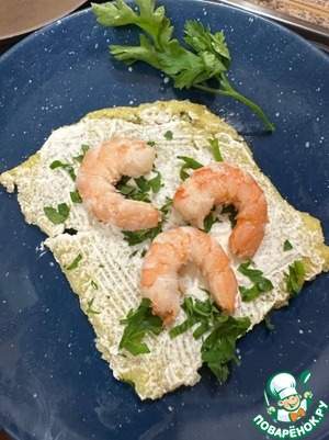 Тосты с креветками на злаково-чечевичной поленте Тосты с креветками на злаково-чечевичной поленте