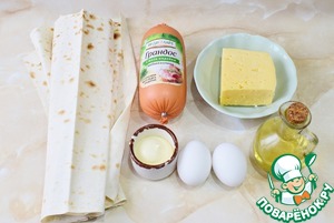 Трубочки с сыром и колбасой Трубочки с сыром и колбасой