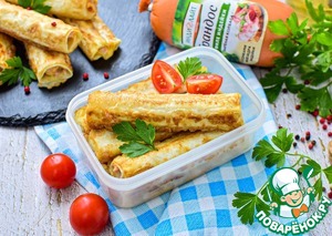 Трубочки с сыром и колбасой Трубочки с сыром и колбасой