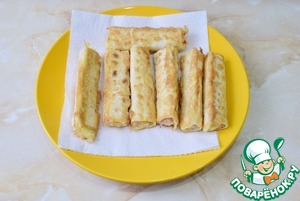 Трубочки с сыром и колбасой Трубочки с сыром и колбасой