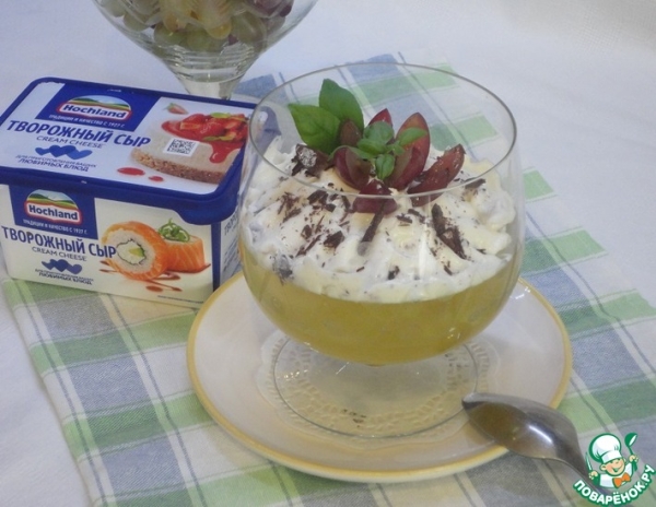 Виноградный десерт с творожным кремом