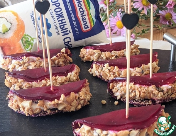 Закуска из свеклы с творожным сыром