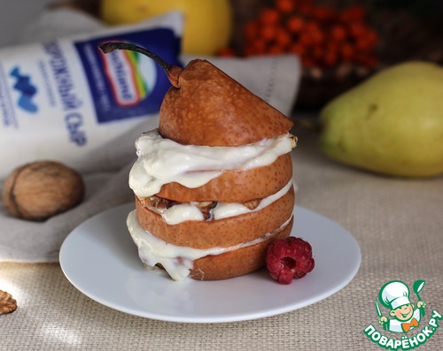 Запеченные груши с творожным сыром