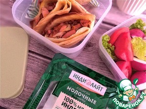 Запечённые блинные треугольники с сосисками Запечённые блинные треугольники с сосисками