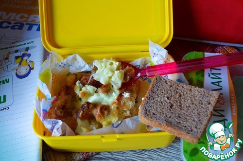 Запеканка из цветной капусты и колбасок Запеканка из цветной капусты и колбасок