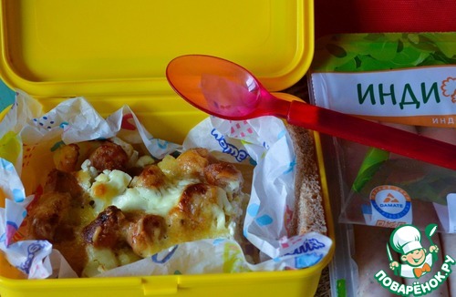 Запеканка из цветной капусты и колбасок Запеканка из цветной капусты и колбасок