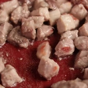 Жареная картошка с мясом Жареная картошка с мясом