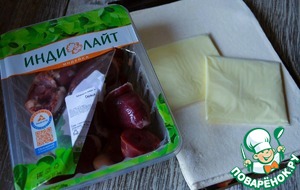 Сердечки индейки в слоёном тесте