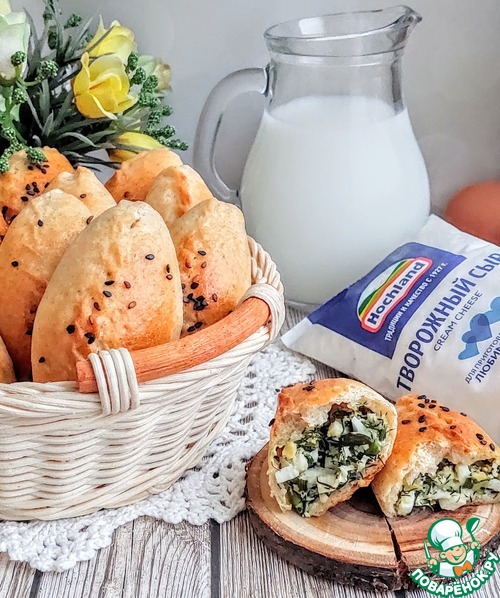 Пирожки с яйцом и зеленью