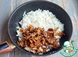 Киш с курицей и лисичками