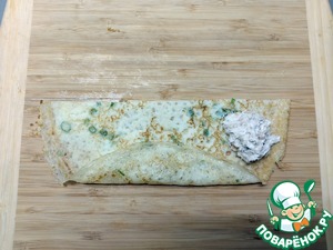 Блины с зелёным луком и рыбной начинкой Блины с зелёным луком и рыбной начинкой