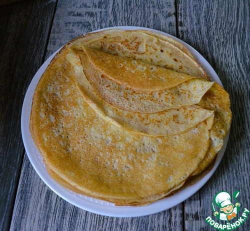 Блинчики с чечевично-злаковой полентой