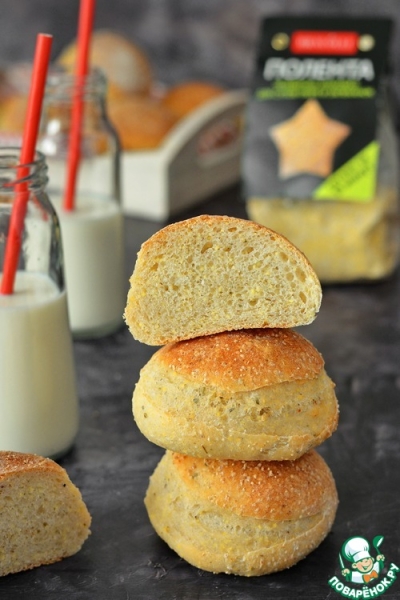 Булочки с чечевично-злаковой полентой