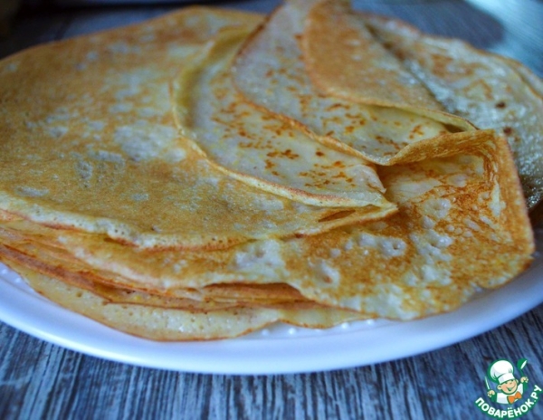 Блинчики с чечевично-злаковой полентой