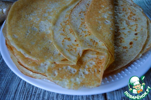 Блинчики с чечевично-злаковой полентой