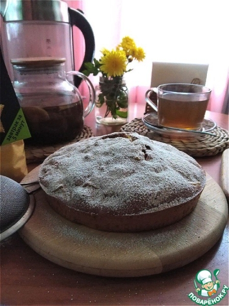 Заливной яблочный пирог с кукурузной полентой