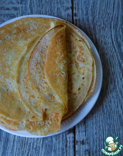 Блинчики с чечевично-злаковой полентой