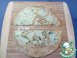 Блины с зелёным луком и рыбной начинкой Блины с зелёным луком и рыбной начинкой