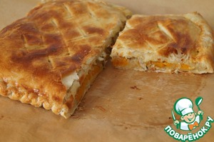 Тёплый пирог с тыквой и сыром