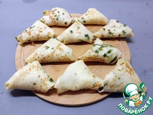 Блины с зелёным луком и рыбной начинкой Блины с зелёным луком и рыбной начинкой