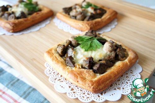Тарты с печенью и грибами Тарты с печенью и грибами