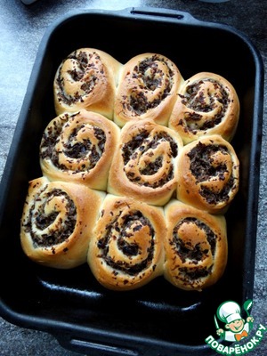 Булочки с грибами под сырной глазурью Булочки с грибами под сырной глазурью